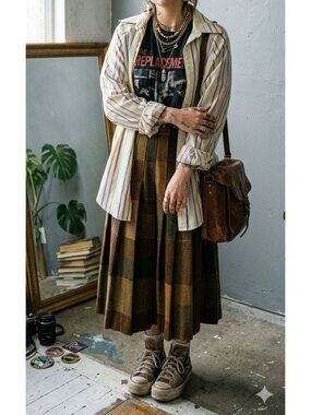 Vintage 70s Rainbow Primary Colors Striped Oversize Button Down Shirt